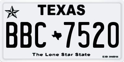 TX license plate BBC7520
