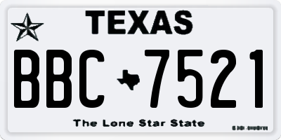 TX license plate BBC7521