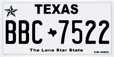 TX license plate BBC7522