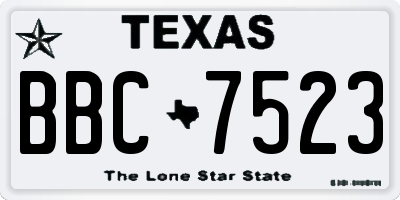 TX license plate BBC7523