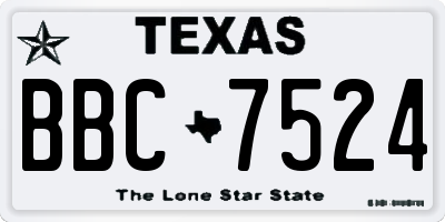 TX license plate BBC7524