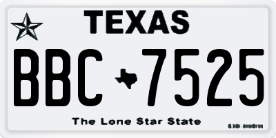 TX license plate BBC7525
