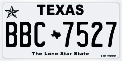 TX license plate BBC7527