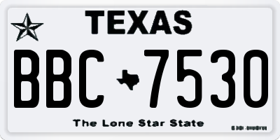 TX license plate BBC7530
