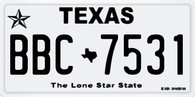 TX license plate BBC7531