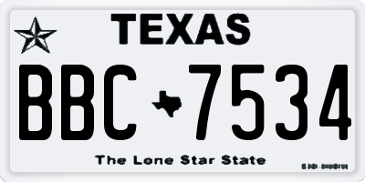TX license plate BBC7534