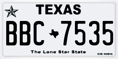 TX license plate BBC7535