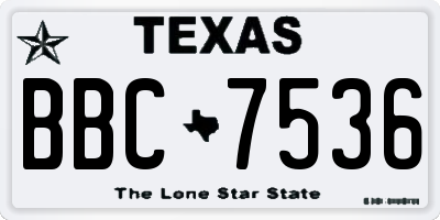 TX license plate BBC7536