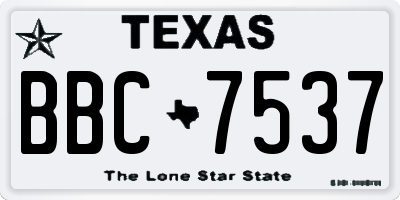 TX license plate BBC7537