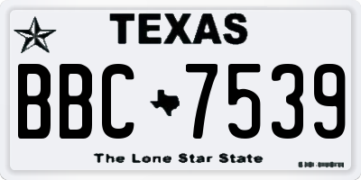 TX license plate BBC7539