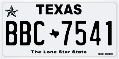 TX license plate BBC7541