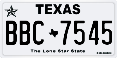 TX license plate BBC7545