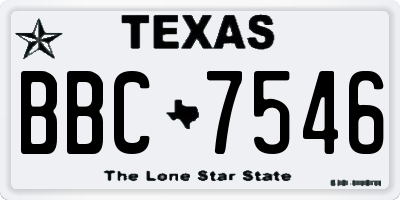 TX license plate BBC7546