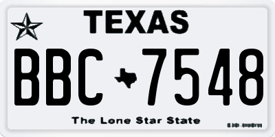 TX license plate BBC7548