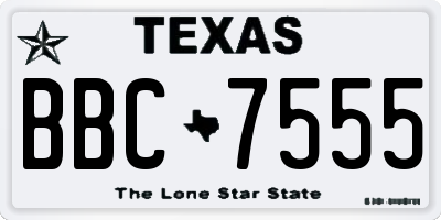 TX license plate BBC7555