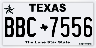 TX license plate BBC7556