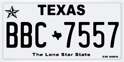 TX license plate BBC7557