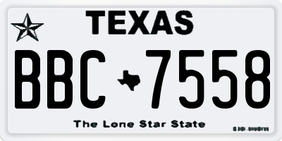 TX license plate BBC7558