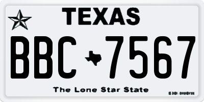 TX license plate BBC7567