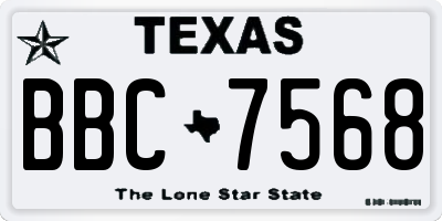 TX license plate BBC7568