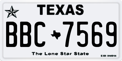 TX license plate BBC7569