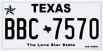 TX license plate BBC7570