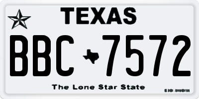 TX license plate BBC7572