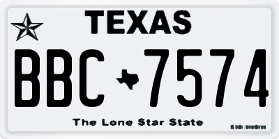 TX license plate BBC7574