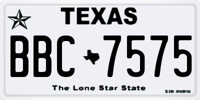 TX license plate BBC7575