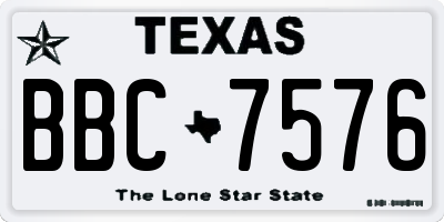 TX license plate BBC7576