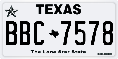 TX license plate BBC7578
