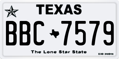 TX license plate BBC7579