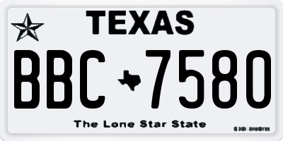 TX license plate BBC7580