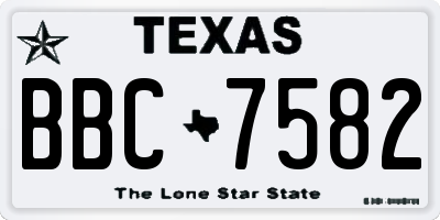 TX license plate BBC7582