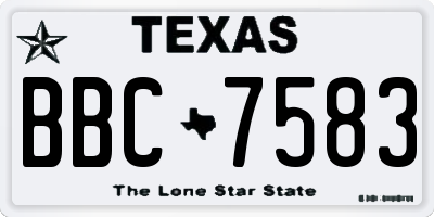 TX license plate BBC7583