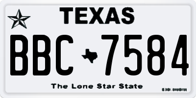 TX license plate BBC7584