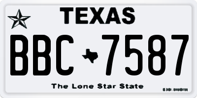 TX license plate BBC7587