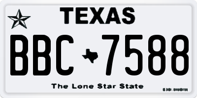 TX license plate BBC7588