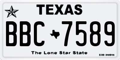 TX license plate BBC7589
