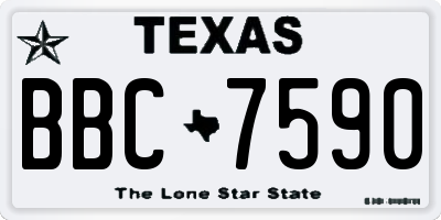 TX license plate BBC7590