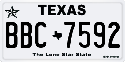 TX license plate BBC7592