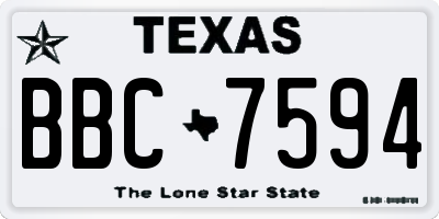 TX license plate BBC7594
