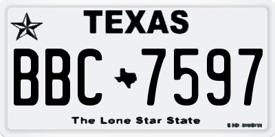 TX license plate BBC7597