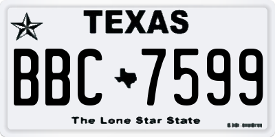 TX license plate BBC7599