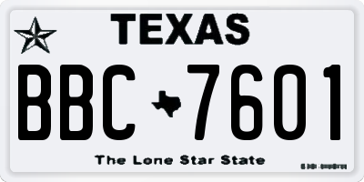 TX license plate BBC7601