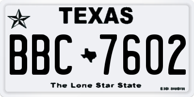 TX license plate BBC7602