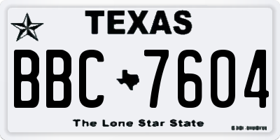 TX license plate BBC7604