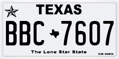 TX license plate BBC7607
