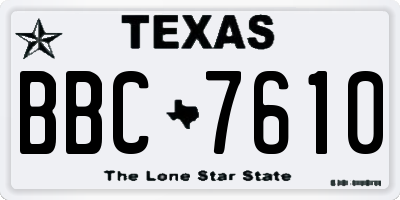 TX license plate BBC7610