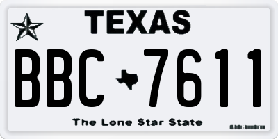 TX license plate BBC7611